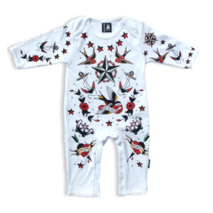 Tattoo Parlor White Baby Romper Suit