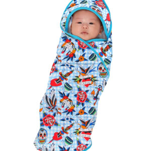 Tattoo Shoppe Blue Baby Blanket