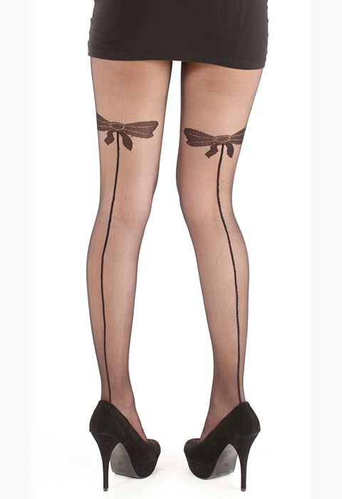 Thick Back Bow Natural Tights