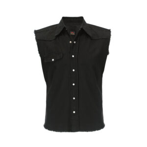 Black Sleeveless Worker Shirt
