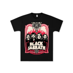 Black Sabbath Red Flames Black T-Shirt