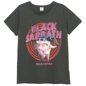 Black Sabbath Paranoid Charcoal Amplified Vintage Womens T-Shirt