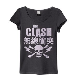 The Clash Bolt Charcoal Amplified Vintage Womens T-Shirt
