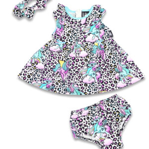 Unicorn Party Dress 3 Piece Baby Set