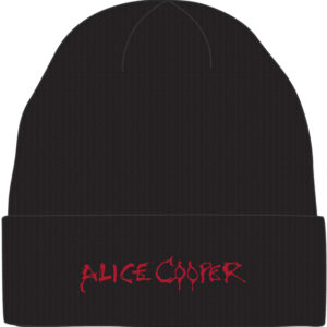 Alice Cooper Logo Black Embroidered Cuff Knit Beanie