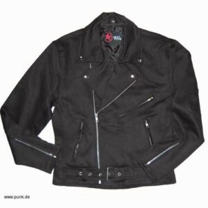 Black Ramones Style Textile Jacket