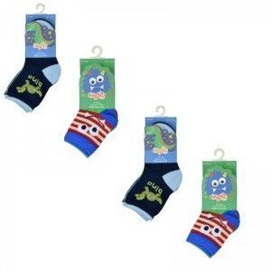 Baby Boys Monster/Dino Design Socks 3 Pack