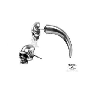 Tomb Skull Horn Faux Ear Stretcher Earring