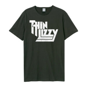 Thin Lizzy Logo Amplified Vintage Charcoal T-Shirt