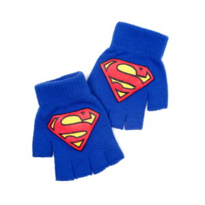 Superman Logo Blue Fingerless Gloves