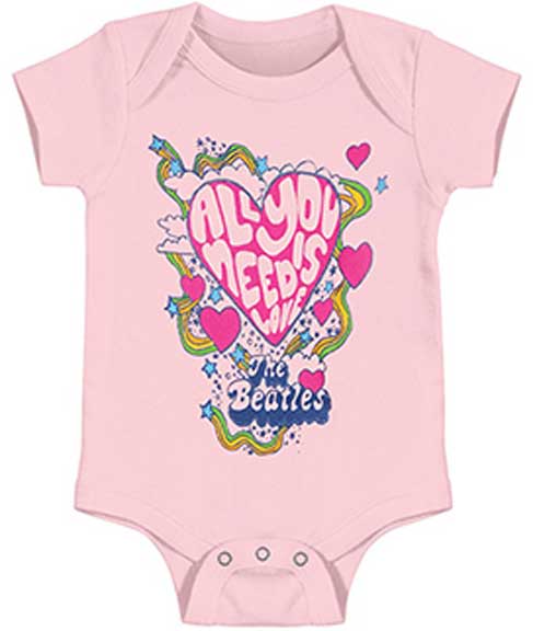 The Beatles All You Need Is Love Pink Baby Body