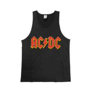 AC/DC Logo Amplified Charcoal Mens Top