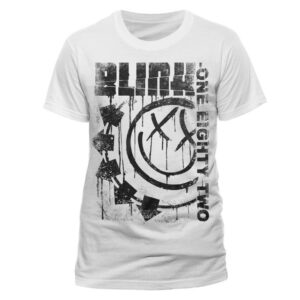 Blink 182 Spelled Out Jumbo White T-Shirt